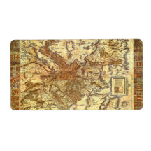 Carta Itineraria Europae by Waldseemüller 1520 Personalized Shipping Label