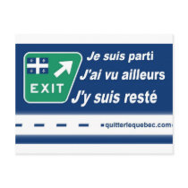 Carte Postale QuitterLeQuebec.com - Je suis parti postcards