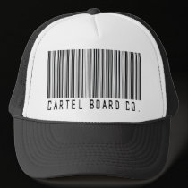 cartel bar code trucker hat