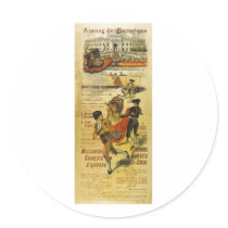 Cartel Toros Barcelona - Bullfighting Matador Round Sticker