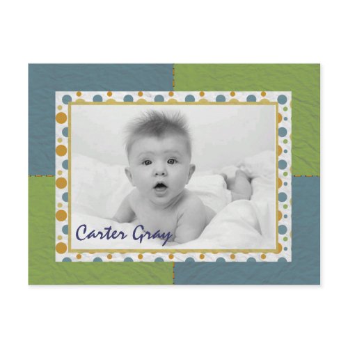 Carter Gray Birth Announcement postcard