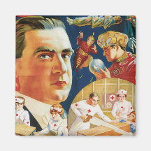 Carter The Great Vintage Magician Advertisement Refrigerator Magnet