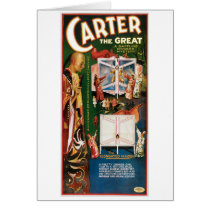 Carter The Great ~ Weird Wizard Vintage Magic Act Greeting Card