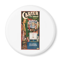 Carter The Great ~ Weird Wizard Vintage Magic Act Refrigerator Magnets