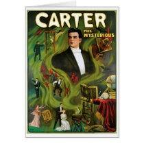 Carter The Mysterious ~  Vintage Magic Act Greeting Cards