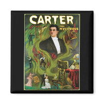 Carter The Mysterious ~  Vintage Magic Act Fridge Magnet