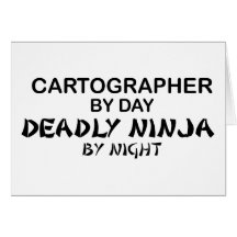 Cartographer Deadly Ninja by Night Greeting Card