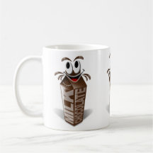 Carton and cartoon chocolate milk coffee mugs