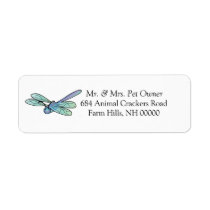 Carton Dragonfly Return Address Labels Stickers
