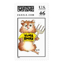 Cartoon Abrahamster Yuma Rocks Hamster Postage postage