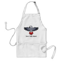 Cartoon African Grey / Amazon / Parrot Apron