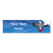 Cartoon African Grey / Amazon / Parrot Bumper Stickers