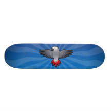 Cartoon African Grey / Amazon / Parrot Skateboard Deck