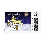 Cartoon Agility Dog Christmas Postage Stamps