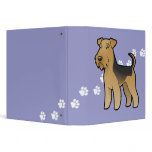 Cartoon Airedale Terrier / Welsh Terrier 3 Ring Binder