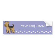 Cartoon Airedale Terrier / Welsh Terrier Bumper Stickers