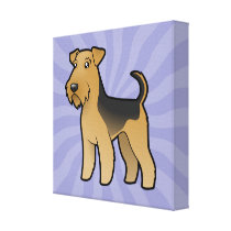 Cartoon Airedale Terrier / Welsh Terrier Stretched Canvas Prints