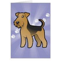 Cartoon Airedale Terrier / Welsh Terrier Greeting Cards