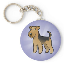 Cartoon Airedale Terrier / Welsh Terrier Key Chain
