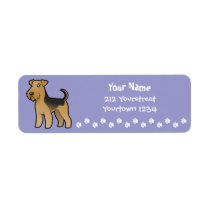 Cartoon Airedale Terrier / Welsh Terrier Return Address Label