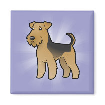 Cartoon Airedale Terrier / Welsh Terrier Refrigerator Magnet