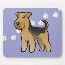 Cartoon Airedale Terrier / Welsh Terrier Mouse Pad