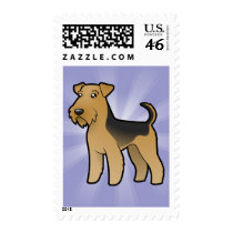 Cartoon Airedale Terrier / Welsh Terrier Postage Stamp
