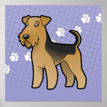 Cartoon Airedale Terrier / Welsh Terrier Poster