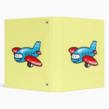 cartoon airplane 3 ring binder