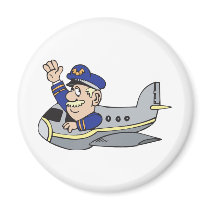 Cartoon Airplane Refrigerator Magnet