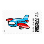 cartoon airplane postage stamps