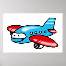 cartoon airplane poster