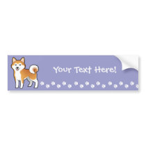 Cartoon Akita Inu / Shiba Inu Bumper Sticker