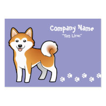 Cartoon Akita Inu / Shiba Inu Business Card Templates