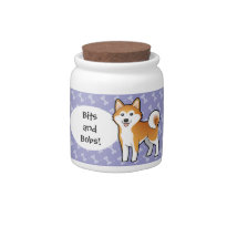 Cartoon Akita Inu / Shiba Inu cute dog jar / container/ canister