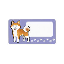 Cartoon Akita Inu / Shiba Inu Personalized Address Labels