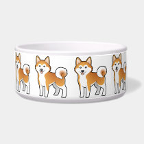 Cartoon Akita Inu / Shiba Inu Dog Bowl