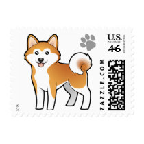 Cartoon Akita Inu / Shiba Inu Stamps