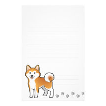 Cartoon Akita Inu / Shiba Inu Stationery Design