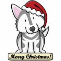 Cartoon Alaskan Malamute Christmas Ornament photo sculptures