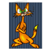 Cartoon Alley Cat Greeting Cards