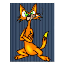 Cartoon Alley Cat Postcards
