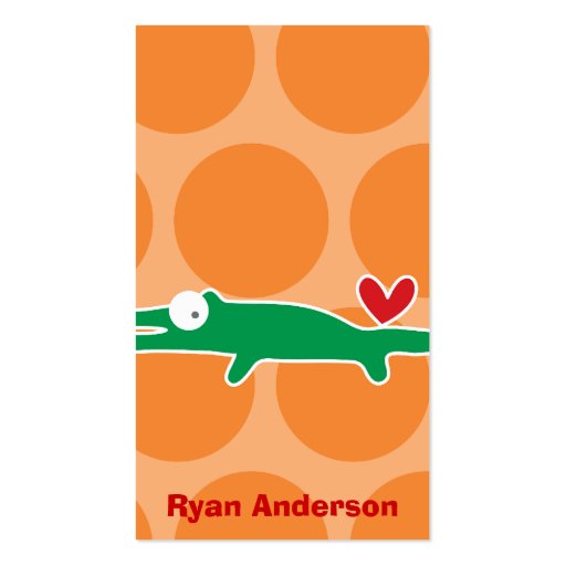 Cartoon Alligator Kid Custom Photo Profile Card Business Card Templates (front side)