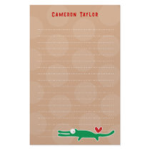Cartoon Alligator Kid Custom Thank You Stationery