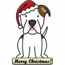Cartoon American Bulldog Christmas Ornament photo sculptures