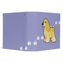 Cartoon American Cocker Spaniel Vinyl Binder