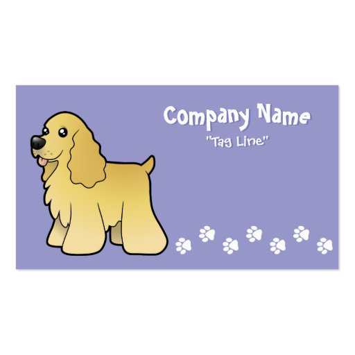 Cartoon American Cocker Spaniel Business Card Templates (front side)