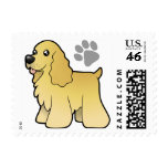 Cartoon American Cocker Spaniel Postage Stamps
