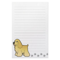 Cartoon American Cocker Spaniel Stationery Paper