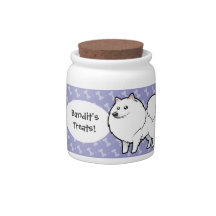 Cartoon American Eskimo Dog / German Spitz Candy Jar